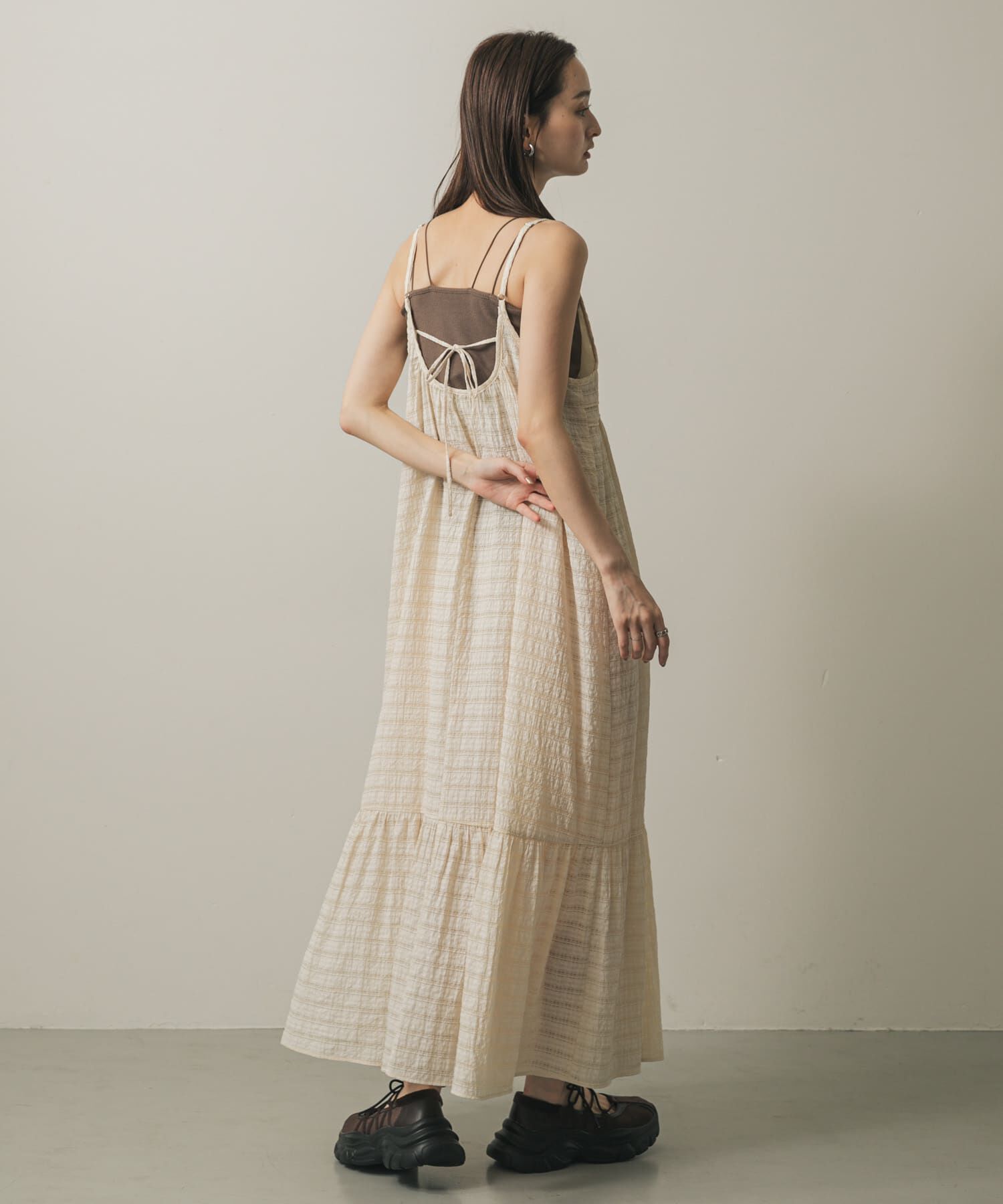 SENSE OF PLACE by URBAN RESEARCH「チェックジャガードキャミワンピース」|ワンピース|