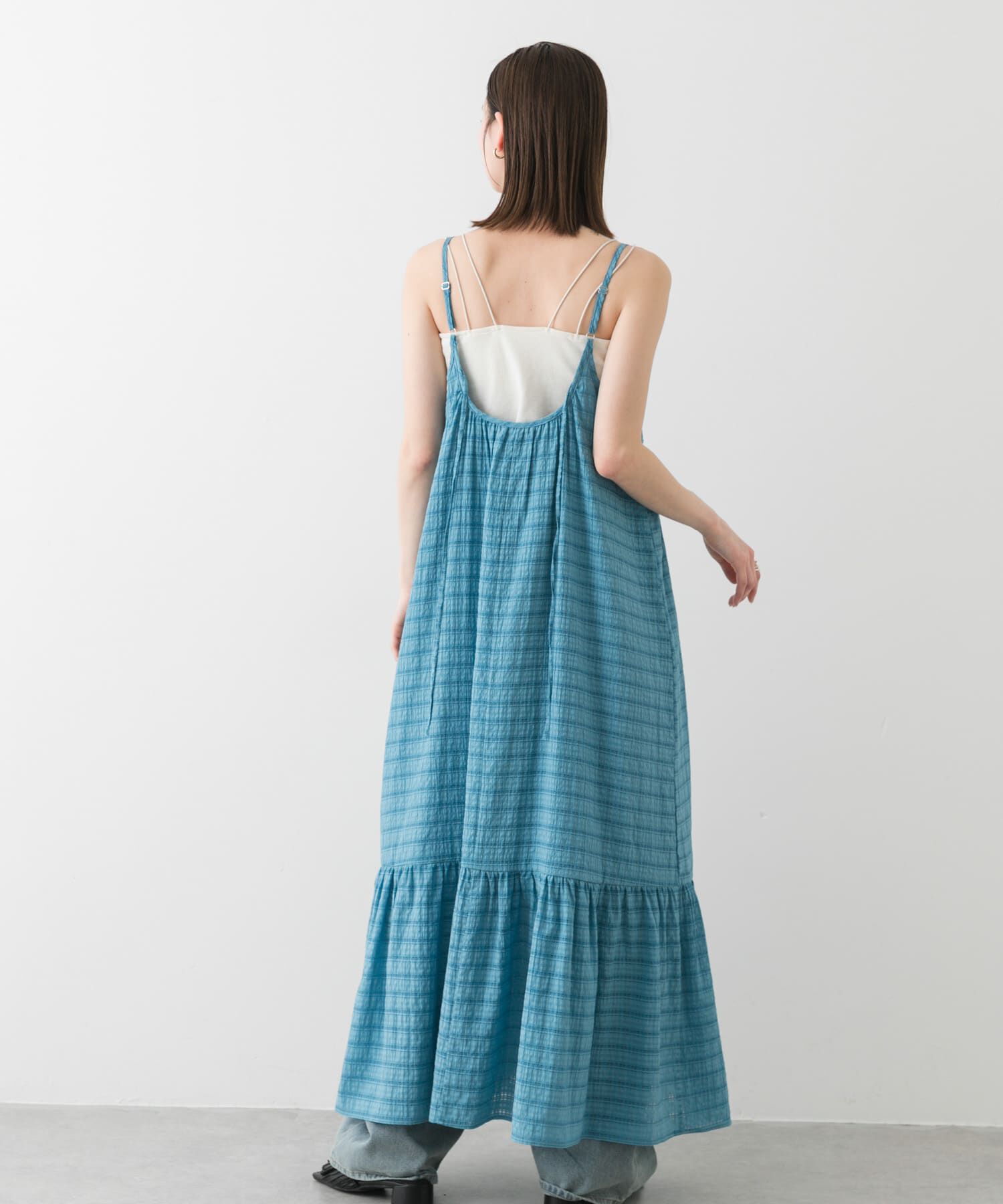 SENSE OF PLACE by URBAN RESEARCH「チェックジャガードキャミワンピース」|ワンピース|