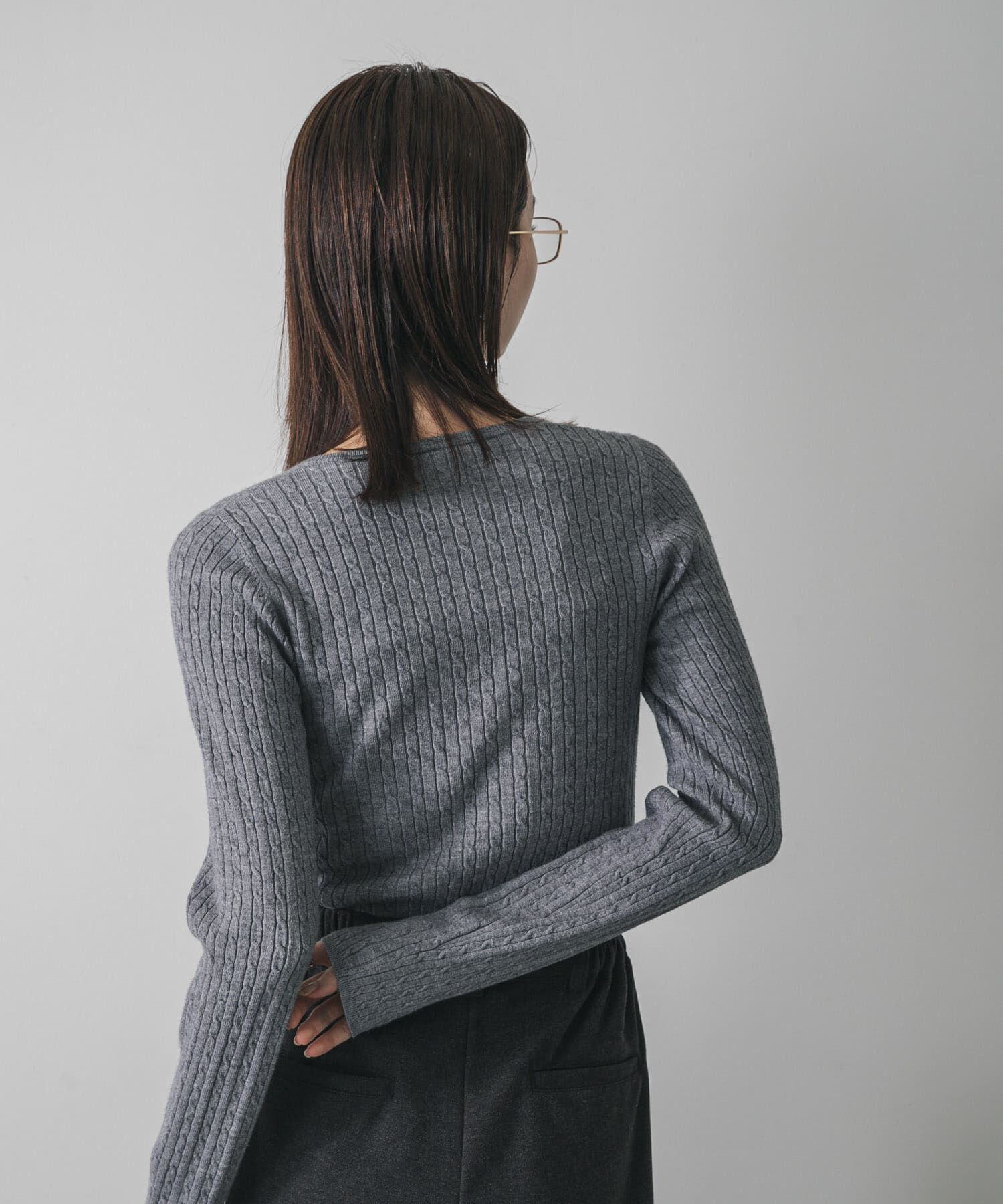 SENSE OF PLACE by URBAN RESEARCH「『洗濯可』シシュウヘンリーネックミニケーブルセーター」|ニット・セーター|