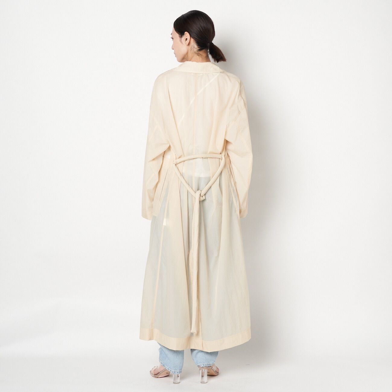  「AMOMENTO SHEER SINGLE TRENCH COAT」|トレンチコート|