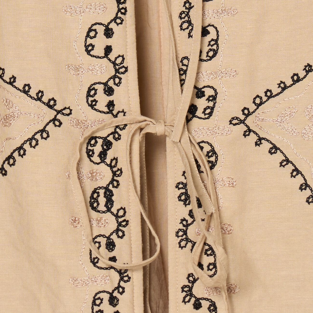  「SARA MALLIKA COTTON LINEN AARI EMBROIDERY JACKET」|デニムジャケット|