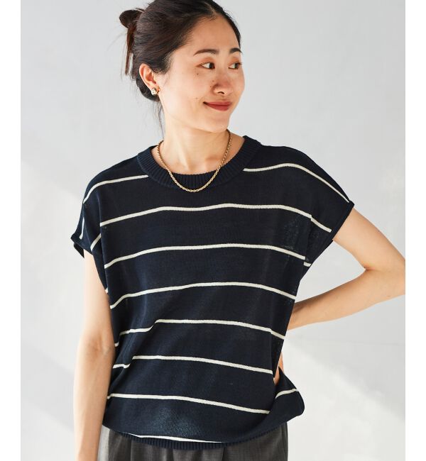  「《WEB限定アイテム》ボーダードルマンニットプルオーバー」|ニット・セーター|