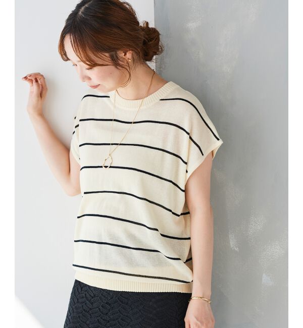  「《WEB限定アイテム》ボーダードルマンニットプルオーバー」|ニット・セーター|