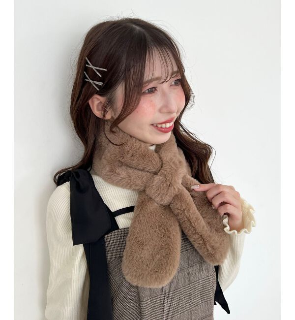  「リボンティペット」|ストール|ブラウン