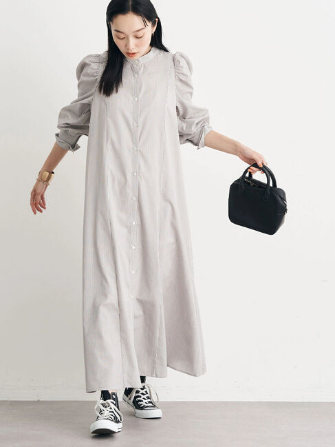 earth music&ecology「ボリュームスリーブシャツワンピース」|ワンピース|