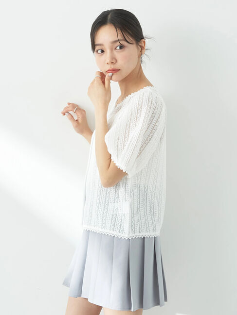 earth music&ecology「コンパクトレースカーディガン」|カーディガン|