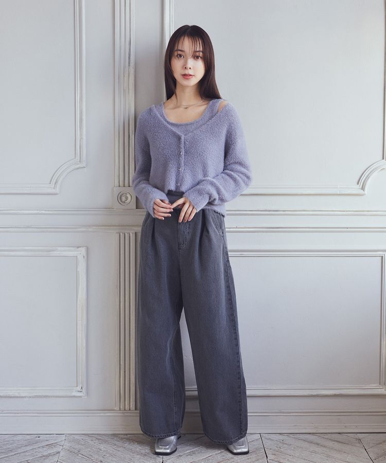 earth music&ecology「タックホックデニムパンツ」|デニム|