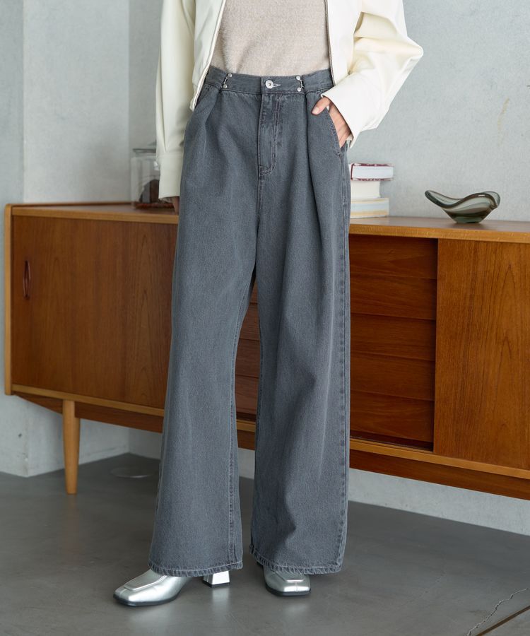 earth music&ecology「タックホックデニムパンツ」|デニム|