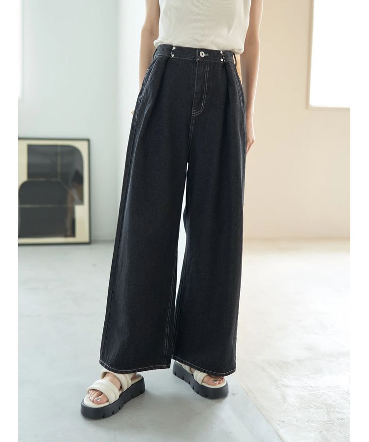 earth music&ecology「タックホックデニムパンツ」|デニム|