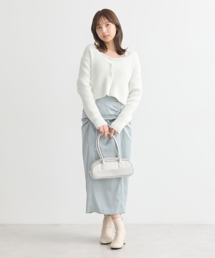 earth music&ecology「フロントドロストリボンナロースカート」|タイト|