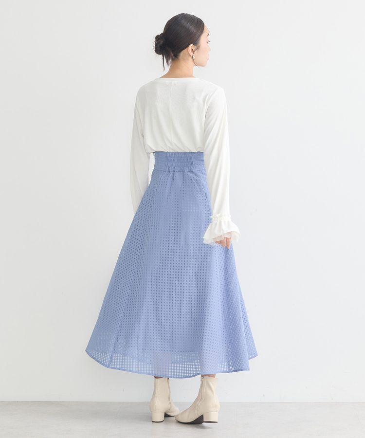 earth music&ecology「シアーチェックスカート」|フレア|