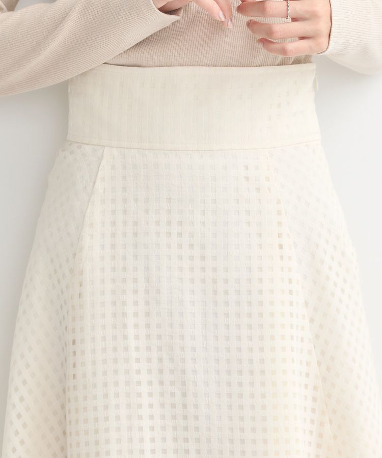 earth music&ecology「シアーチェックスカート」|フレア|