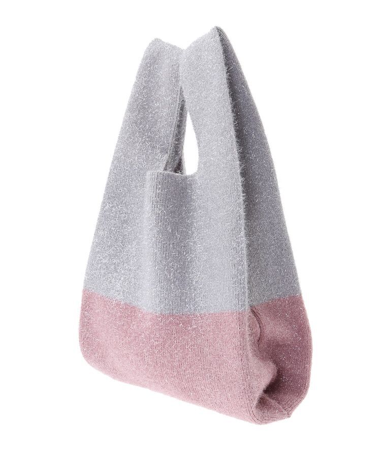 earth music&ecology「バイカラーキラキラニットハンドバッグ」|ハンドバッグ|