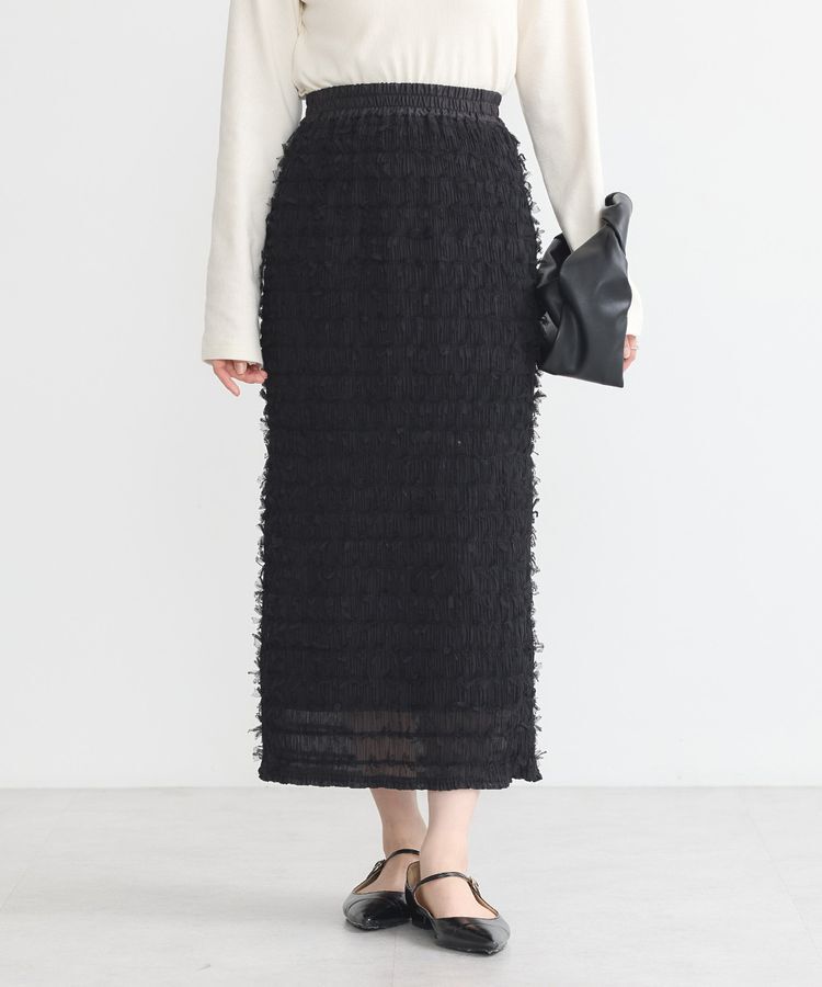 earth music&ecology「フェザーナロースカート」|タイト|