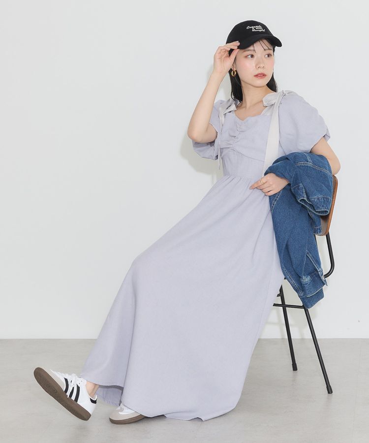 earth music&ecology「リボンショルダーオフショルワンピース」|ワンピース|