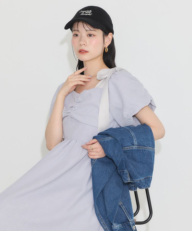 earth music&ecology「リボンショルダーオフショルワンピース」|ワンピース|