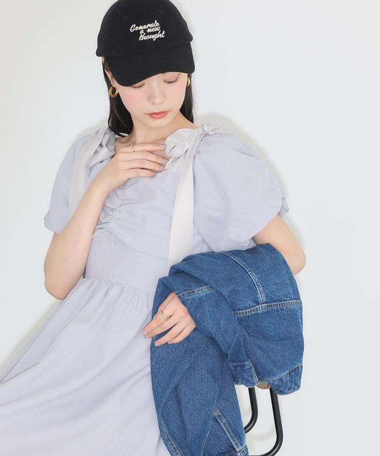 earth music&ecology「リボンショルダーオフショルワンピース」|ワンピース|