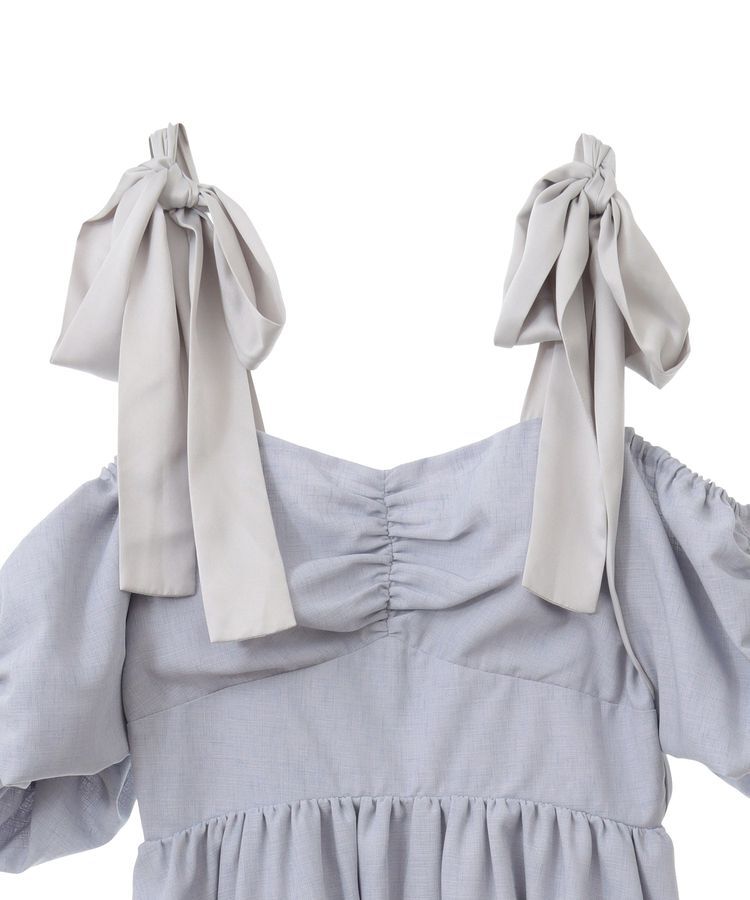 earth music&ecology「リボンショルダーオフショルワンピース」|ワンピース|