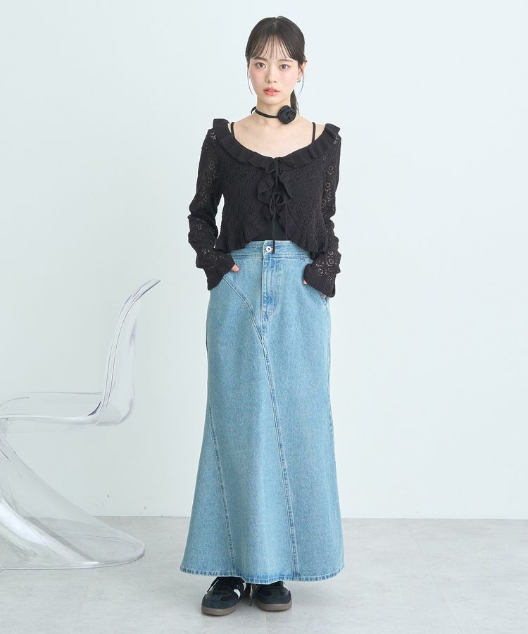 earth music&ecology「エスカルゴマーメイドデニムスカート」|フレア|