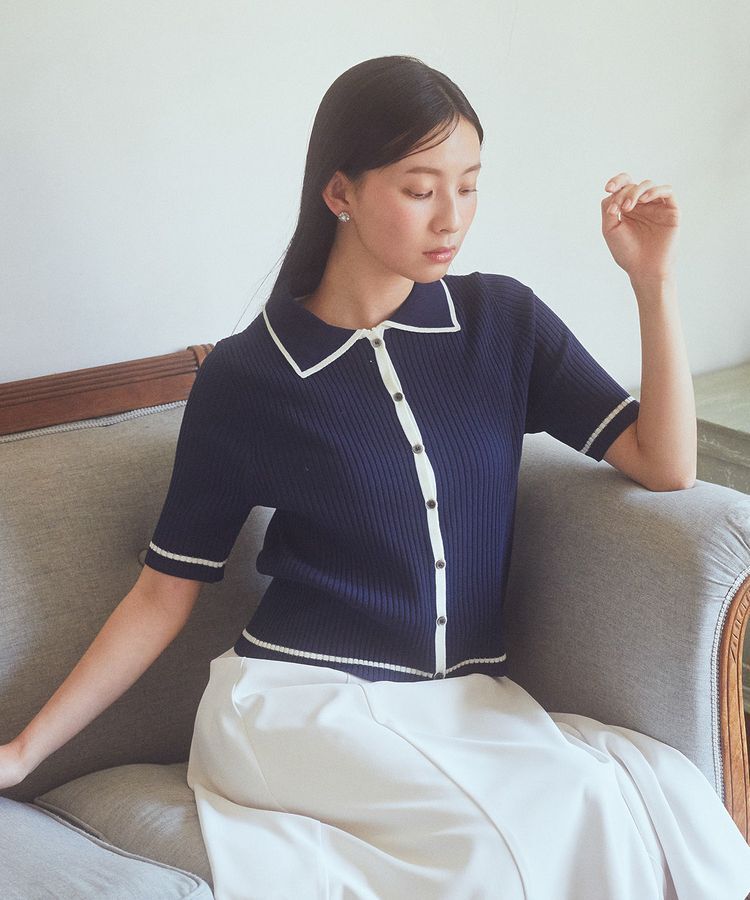 earth music&ecology「リブニットカーディガン」|カーディガン|