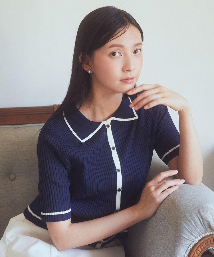 earth music&ecology「リブニットカーディガン」|カーディガン|