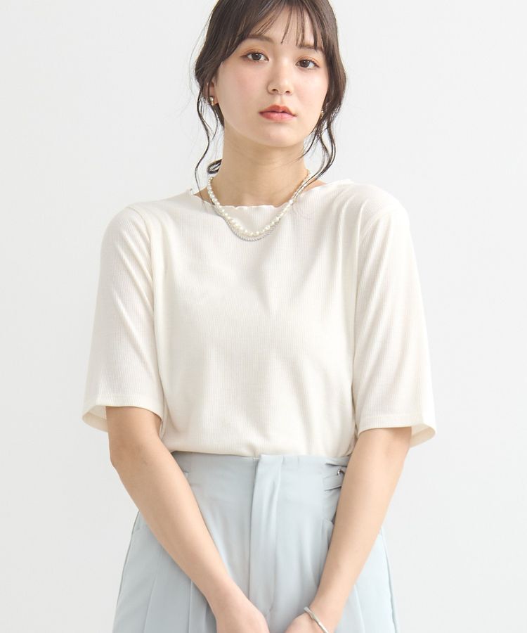 earth music&ecology「リブメローショートスリーブプルオーバー」|Tシャツ・カットソー|