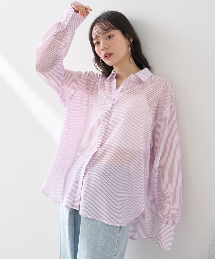 earth music&ecology「シアーストライプシャツ」|シャツ・ブラウス|