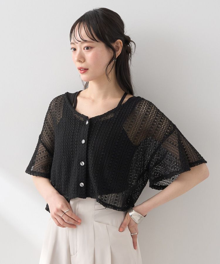 earth music&ecology「SET2点レースカーディガン＋レイヤードインナー」|カーディガン|