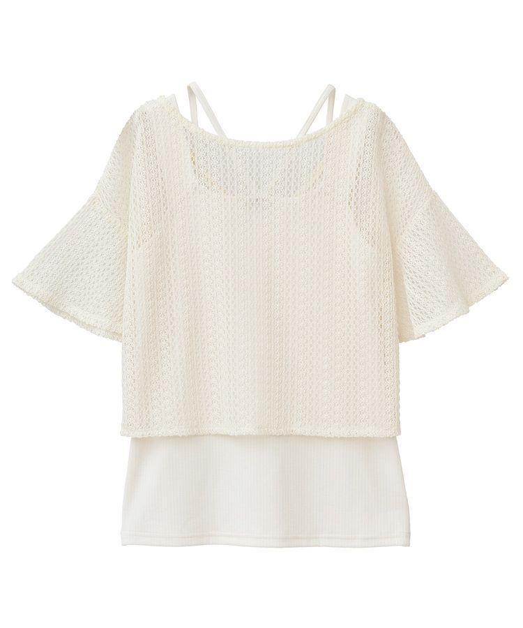 earth music&ecology「SET2点レースカーディガン＋レイヤードインナー」|カーディガン|