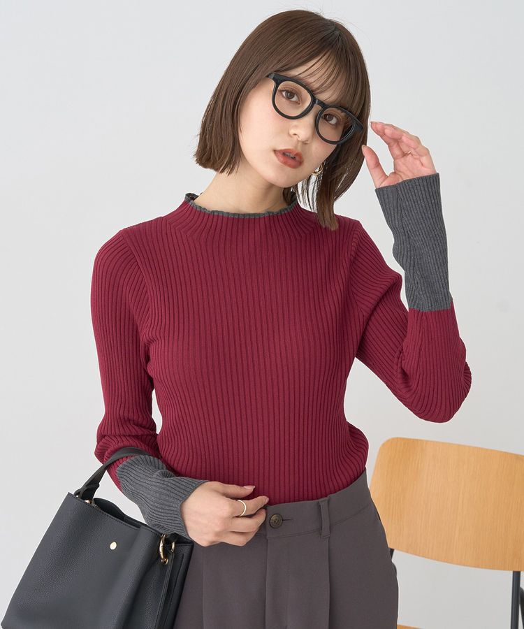 earth music&ecology「ハイネックリブニットプルオーバー」|ニット・セーター|