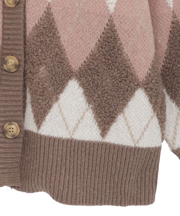 earth music&ecology「ループ編みアーガイルカーディガン」|カーディガン|