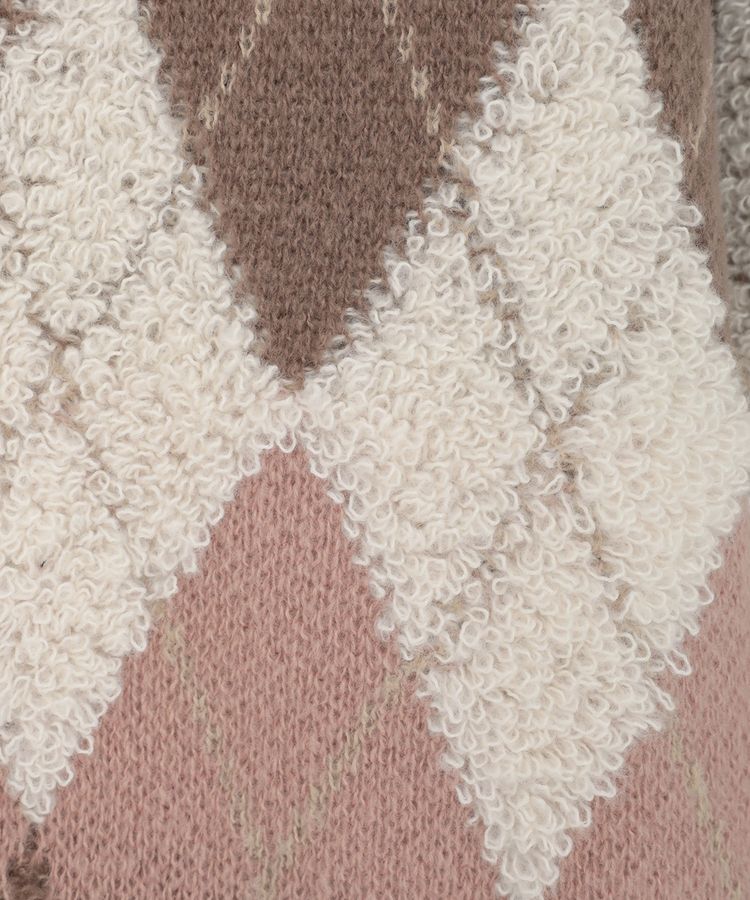 earth music&ecology「ループ編みアーガイルカーディガン」|カーディガン|