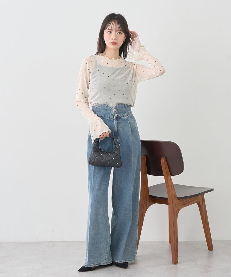 earth music&ecology「ハイウエストデニムパンツ」|デニム|