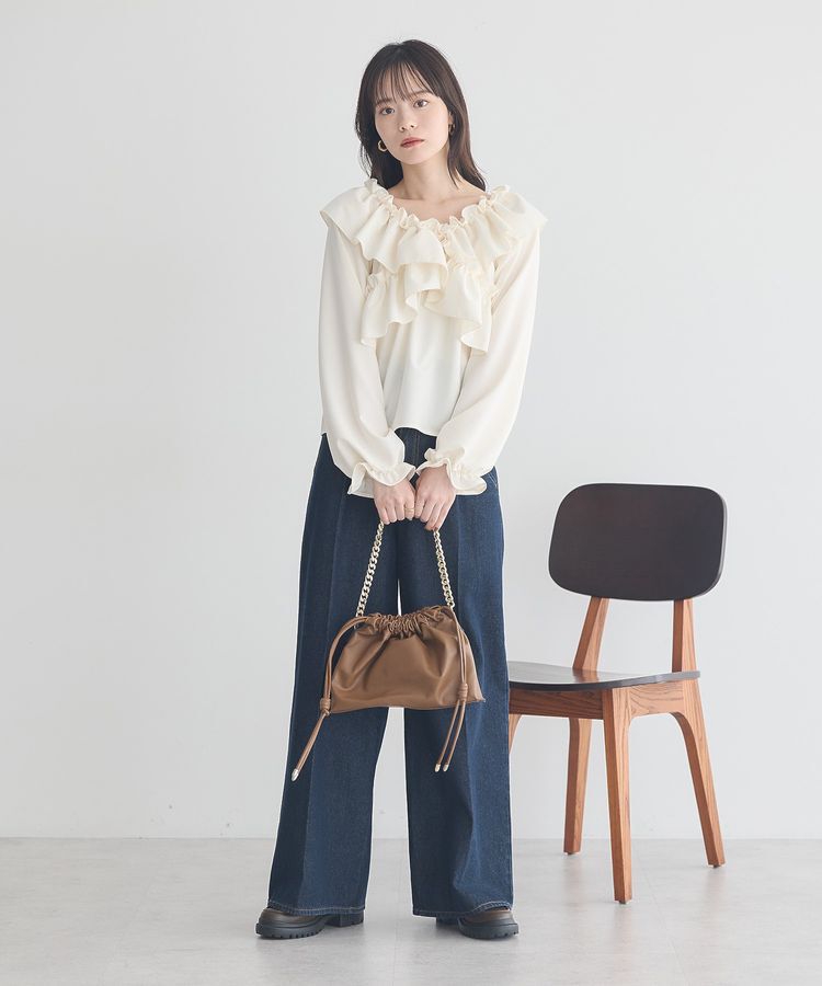 earth music&ecology「ハイウエストデニムパンツ」|デニム|