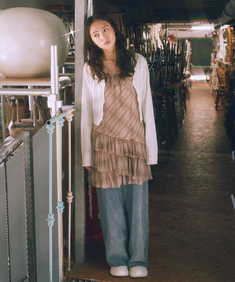 earth music&ecology「ハイウエストデニムパンツ」|デニム|