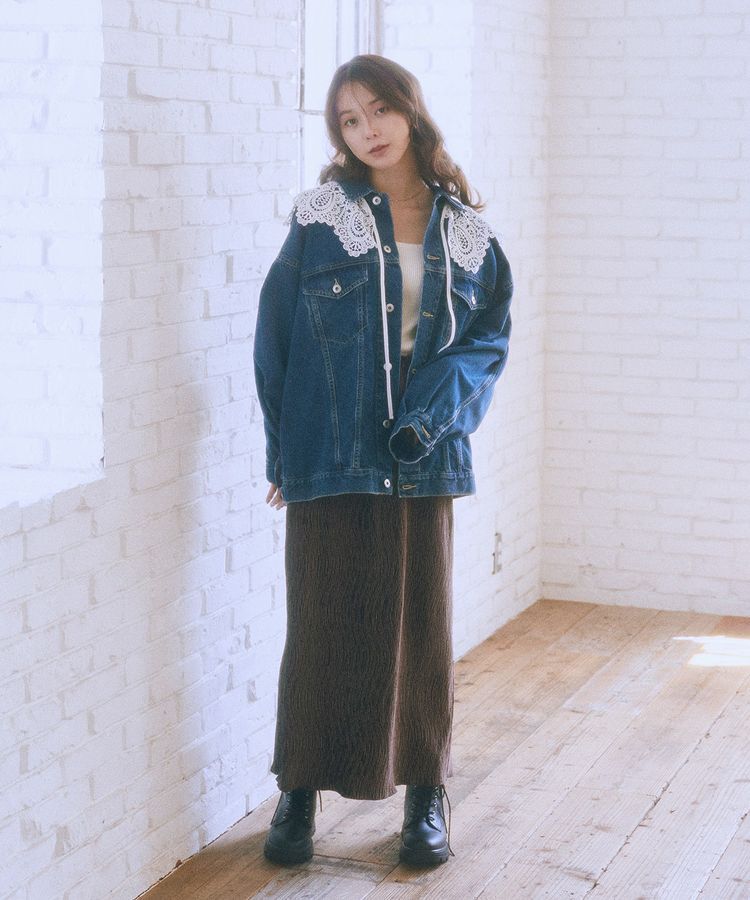 earth music&ecology「ビッグデニムジャケット」|テーラードジャケット|
