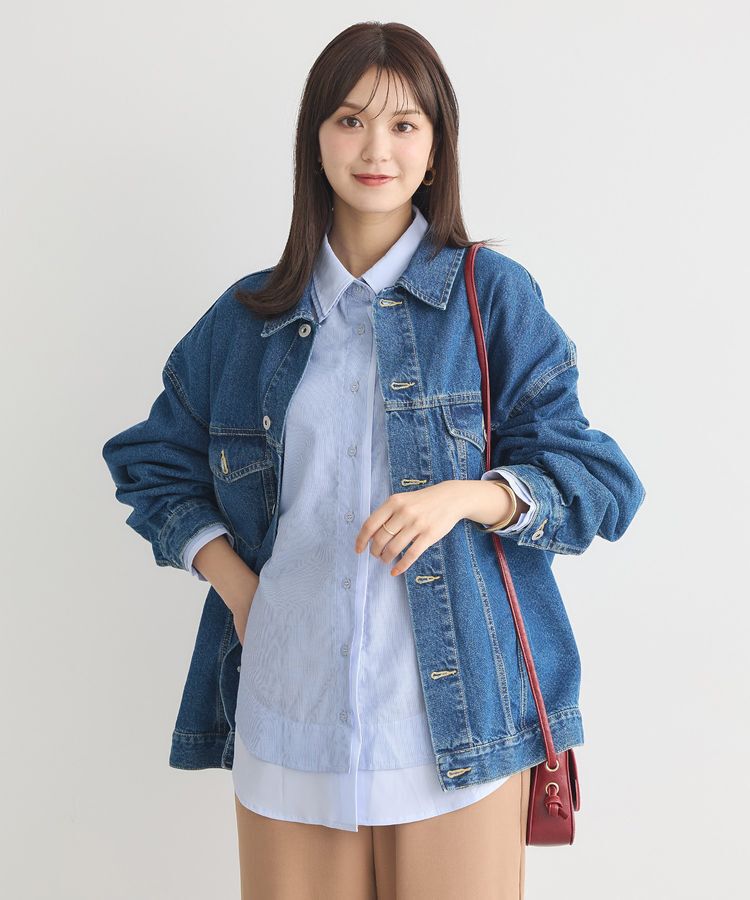 earth music&ecology「ビッグデニムジャケット」|テーラードジャケット|