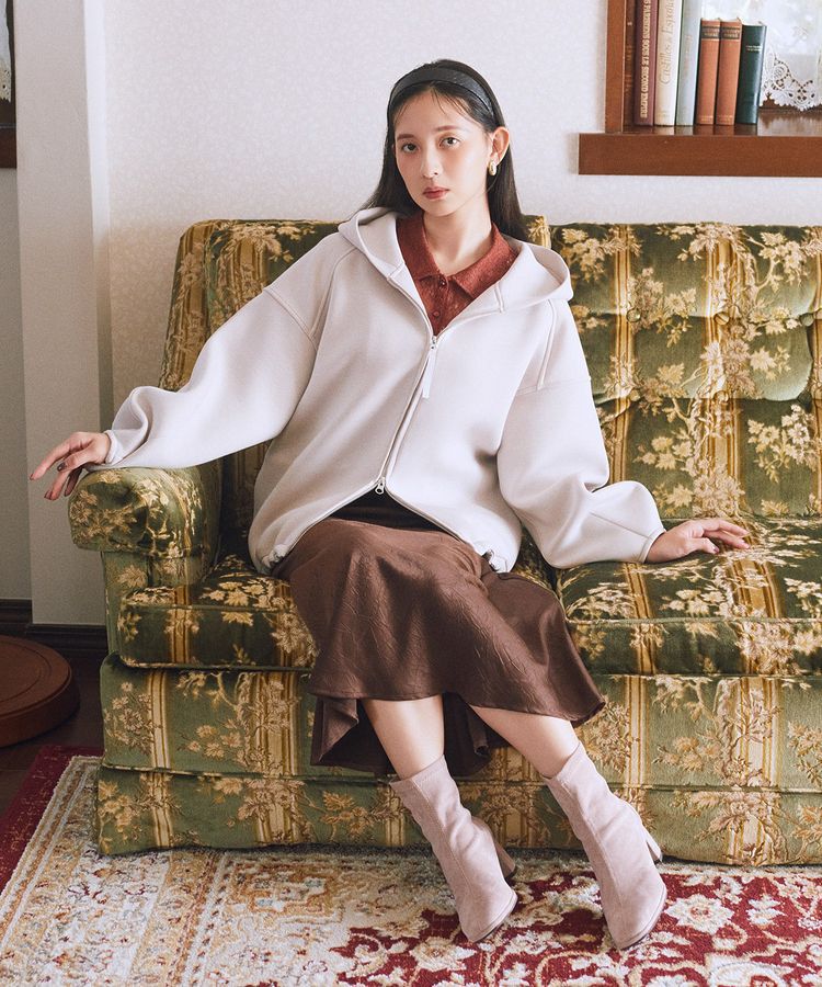 earth music&ecology「ダンボールニットフーディーブルゾン」|ブルゾン・スタジャン|