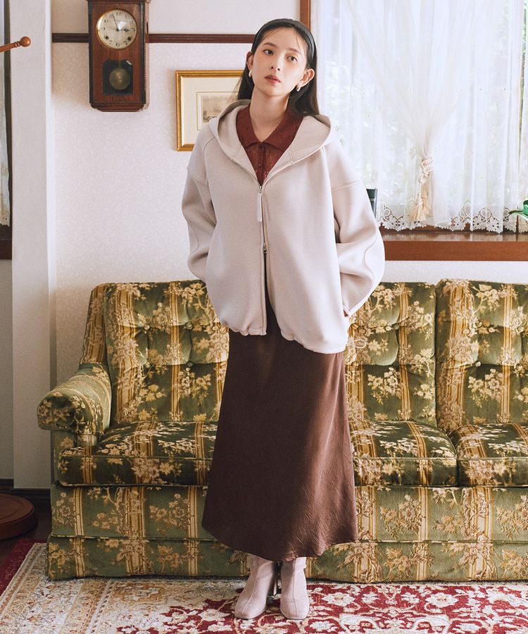 earth music&ecology「ダンボールニットフーディーブルゾン」|ブルゾン・スタジャン|