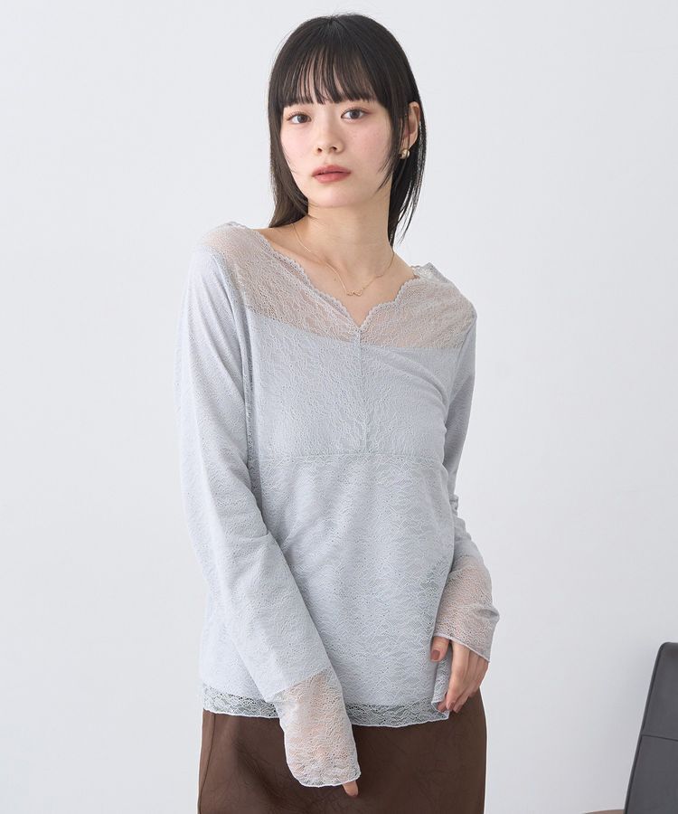 earth music&ecology「あったかフェミニンインナー(2wayネック)」|Tシャツ・カットソー|