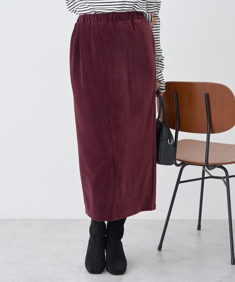 earth music&ecology「コーデュロイナロースカート」|タイト|Bordeaux