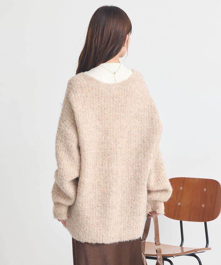 earth music&ecology「MIXカラーブークレカーディガン」|カーディガン|