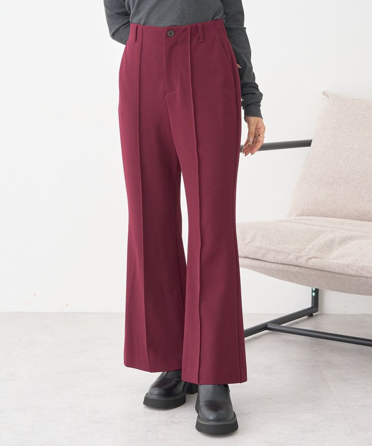 earth music&ecology「センターシームフレアパンツ」|その他|バーガンディー