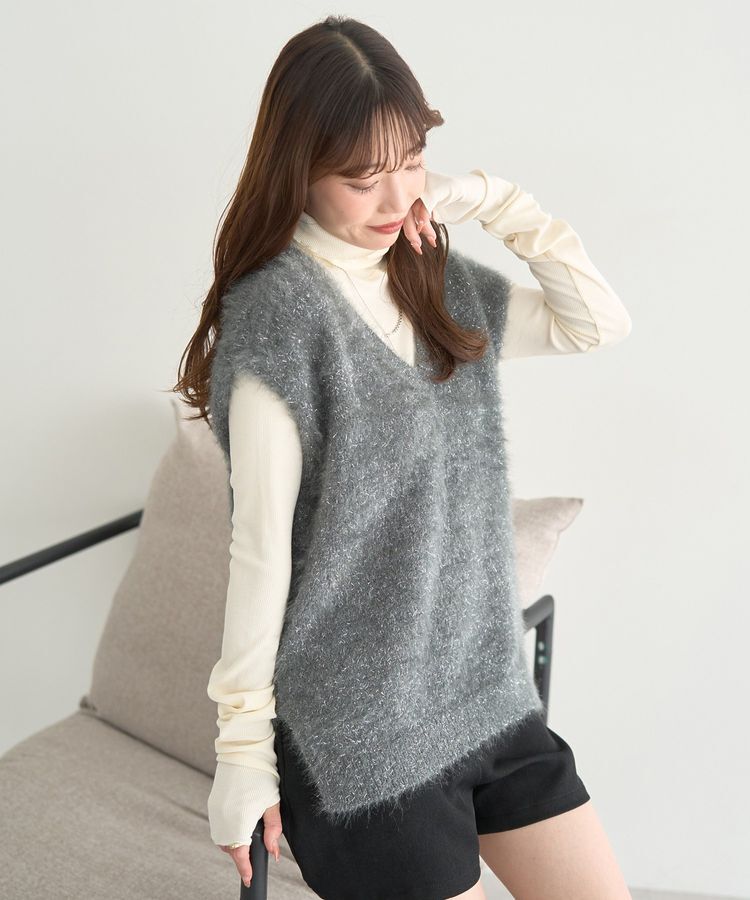 earth music&ecology「キャットライクヤーンニットベスト」|ベスト・ジレ|