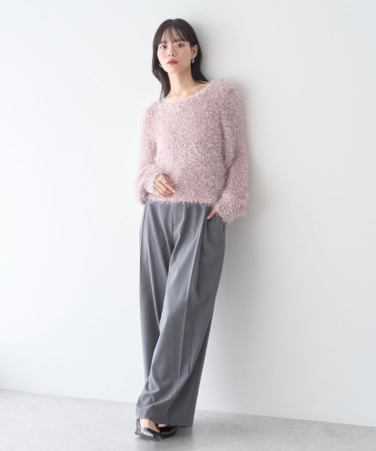 earth music&ecology「ポンポンヤーンラメニットプルオーバー」|ニット・セーター|