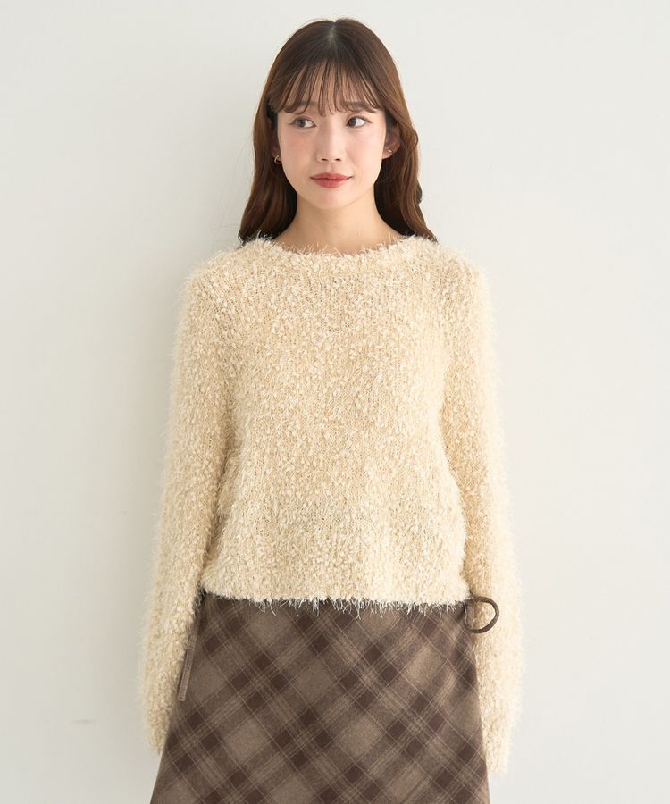 earth music&ecology「ポンポンヤーンラメニットプルオーバー」|ニット・セーター|