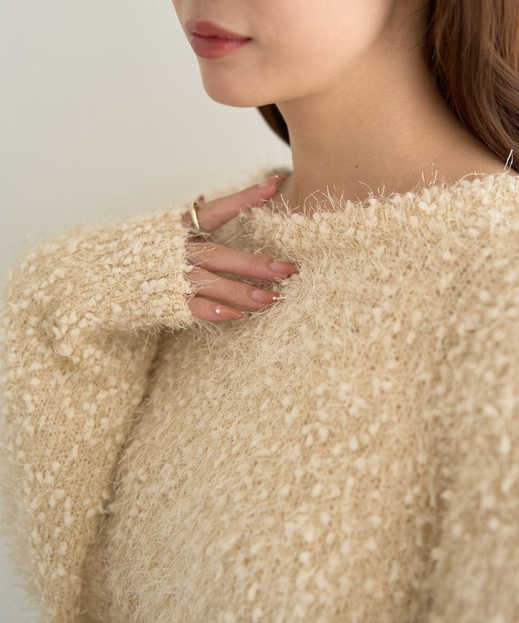 earth music&ecology「ポンポンヤーンラメニットプルオーバー」|ニット・セーター|