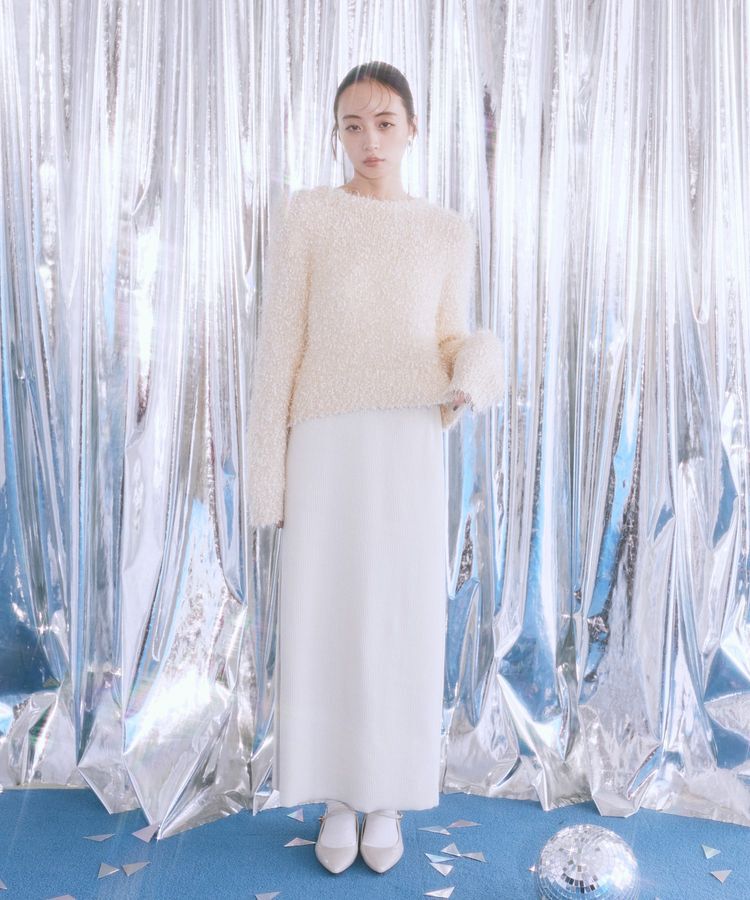 earth music&ecology「ポンポンヤーンラメニットプルオーバー」|ニット・セーター|