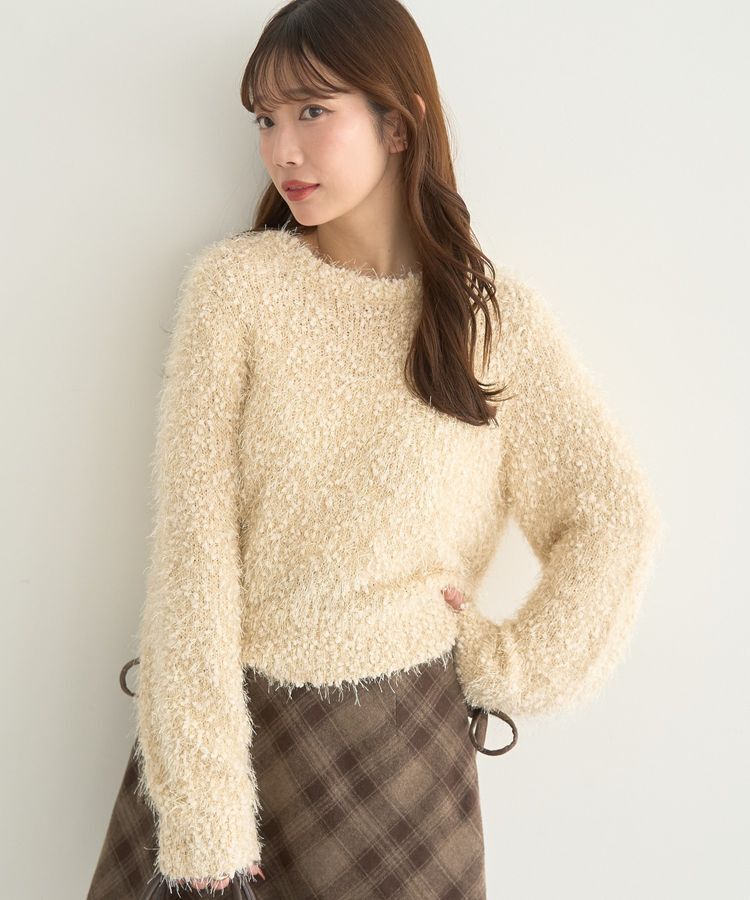 earth music&ecology「ポンポンヤーンラメニットプルオーバー」|ニット・セーター|