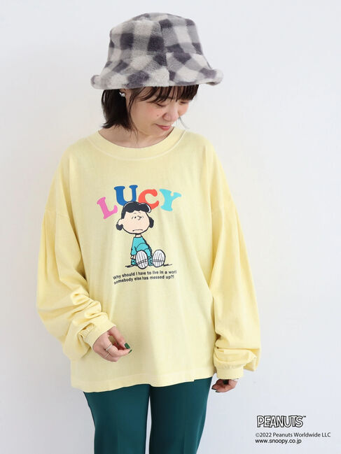  「PEANUTSピグメントロングT」|Tシャツ・カットソー|イエロー